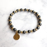Gold-hematite-beaded-stretch-bracelet